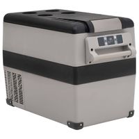 vidaXL Koelbox met handvat 45 L PP & PE zwart en wit