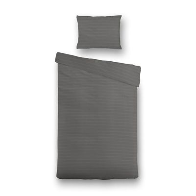 Presence Hotel Katoen-Satijn Valerie Dekbedovertrek Kleur: Antraciet, 140 x 240 cm Dekbedovertrek
