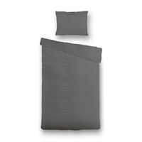 Presence Hotel Katoen-Satijn Valerie Dekbedovertrek Kleur: Antraciet, 140 x 240 cm Dekbedovertrek - thumbnail