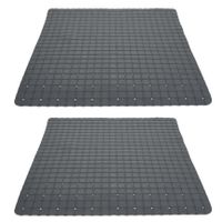 2x stuks anti-slip badmatten antraciet grijs 55 x 55 cm vierkant