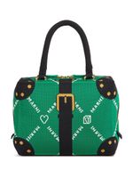 Marni sac porté épaule à motif monogrammé - Vert - thumbnail