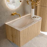 Badmeubel Mondiaz Kurve-Dlux | 85 cm | Meubelkleur Oak | Wastafelkleur Meli | Solid surface | Wasbak linker zijde spoelbak | Zonder kraangat(en) Badmeubel Mondiaz Kurve-Dlux | 85 cm | Meubelkleur Oak | Wastafelkleur Meli | Solid surface | Wasbak linker zijde spoelbak | Zonder kraangat(en)