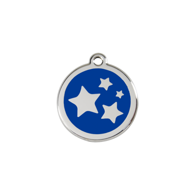 Star Navy roestvrijstalen hondenpenning small/klein dia. 2 cm - Reddingo