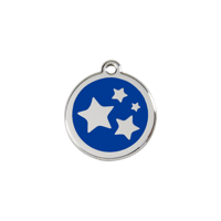 Star Navy roestvrijstalen hondenpenning small/klein dia. 2 cm - Reddingo