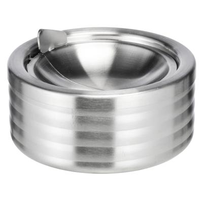 Klepasbak/terrasasbak/stormasbak - zilver - RVS - 12 x 5 cm - Asbakken voor binnen/buiten