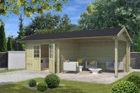 Outdoor Life Maribel Blokhut 700x320 cm 34 mm vuren Groen geïmpregneerd