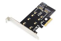 Digitus DS-33170 2 + 1 poorten M.2-controller PCIe Geschikt voor: M.2 SATA SSD, M.2 PCIe NVMe SSD Incl. Low-Profile slotplaat