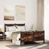 Bedframe zonder matras metaal gerookt eikenkleurig 120x200 cm