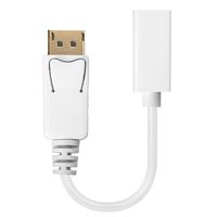 LINDY 41060 DisplayPort / Mini-displayport Adapterkabel [1x DisplayPort stekker - 1x Mini-DisplayPort bus] Wit 15.00 cm - thumbnail