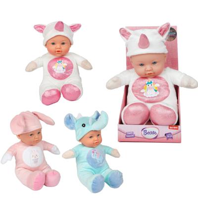 BEAU Zachte babypop in dierenpakje 31cm