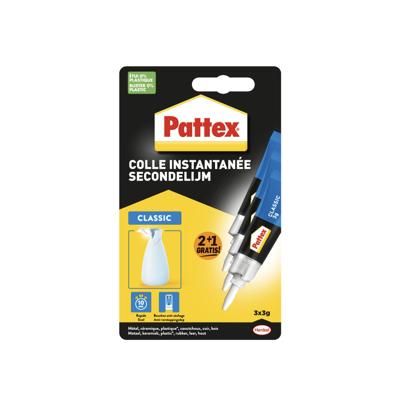 Secondelijm Pattex classic 3 gram blister 2+1 gratis | 12 stuks