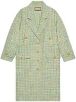 Gucci manteau en tweed à simple boutonnage - Vert - thumbnail