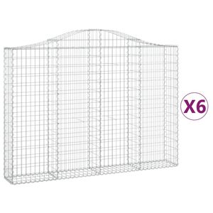 The Living Store Schanskorf Gabion 200x30x140/160cm - Zilver - Gegalvaniseerd ijzer - Voor decoratieve tuinbarrière