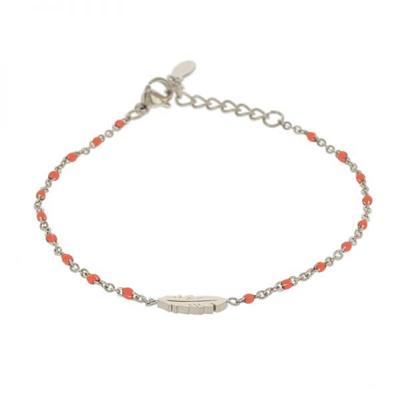 Kalli Armband Feather Orange 2 mm Zilver