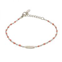 Kalli Armband Feather Orange 2 mm Zilver Kalli Armband Feather Orange 2 mm Zilver