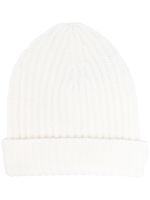 Malo bonnet en cachemire à design nervuré - Blanc