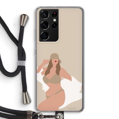 One of a kind: Samsung Galaxy S21 Ultra Transparant Hoesje met koord