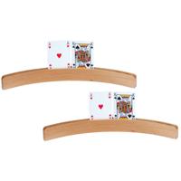 Speelkaarthouder - 2x - 50 cm - hout - kaarten standaard - houder voor speelkaarten Speelkaarthouder - 2x - 50 cm - hout - kaarten standaard - houder voor speelkaarten