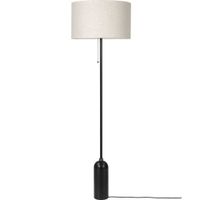 Gubi Gravity Vloerlamp - Zwart staal & Canvas wit