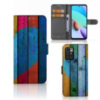 Xiaomi Redmi 10 | Book Style Case | Wood Heart - Cadeau voor je Vriend Xiaomi Redmi 10 | Book Style Case | Wood Heart - Cadeau voor je Vriend
