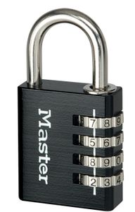 Masterlock Hangslot, 40mm, alu, 4 cijfers, zwart - 7640EURDBLKLH 7640EURDBLKLH
