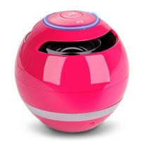 T&G A18 Ball Bluetooth Speaker met LED licht draagbare draadloze mini speaker mobiele muziek MP3 subwoofer ondersteuning TF (roze)