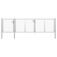 Poort 400x75 cm staal zilverkleurig