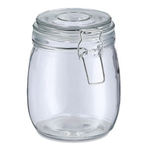 Voorraadpot/bewaarpot Alfie - 750 ml - glas - beugelsluiting - D11 x H14 cm