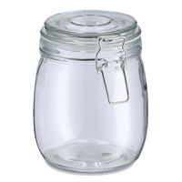 Voorraadpot/bewaarpot Alfie - 750 ml - glas - beugelsluiting - D11 x H14 cm - thumbnail