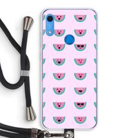 Smiley watermeloenprint: Huawei Y6s Transparant Hoesje met koord