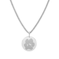 Gepersonaliseerde pootdruk ketting - Stainless steel - Zilver - 15 mm
