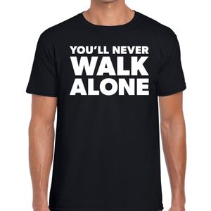 You'll never walk alone tekst t-shirt zwart heren