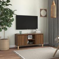 Tv-meubel met houten poten 103,5x35x50 cm bruin eikenkleur