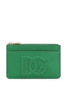 Dolce & Gabbana porte-monnaie zippé à logo embossé - Vert