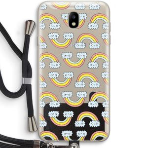 Regenboog: Samsung Galaxy J7 (2017) Transparant Hoesje met koord