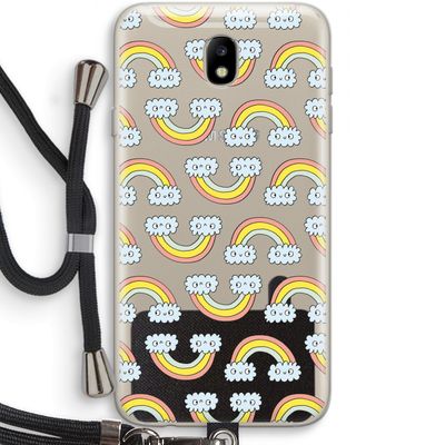 Regenboog: Samsung Galaxy J7 (2017) Transparant Hoesje met koord