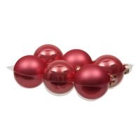 6x stuks glazen kerstballen bubblegum roze 8 cm mat/glans   - - thumbnail