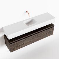 Toiletmeubel Mondiaz Andor | 120 cm | Meubelkleur Dark brown | Lex vrijhangend wastafel Talc Midden | Zonder kraangat
