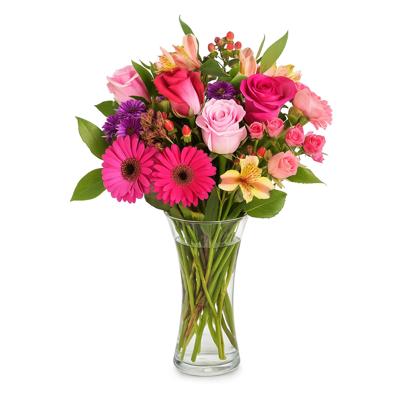 Bloemenvaas klassiek - transparant glas - D18 x H37 cm - trompet model - boeketvaas - 5 liter