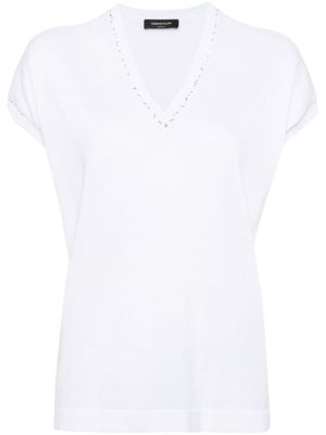 Fabiana Filippi haut à sequins - Blanc