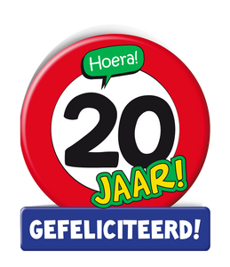 Wenskaart Verkeersbord 20 Jaar