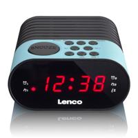 LENCO CR-07 Blue - FM Wekkerradio met slaaptimer en dubbele alarm functie - Blauw
