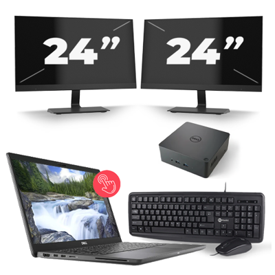 Dell Latitude 7310 - Intel Core i7-10e Generatie - 13 inch - 4GB RAM - 256GB SSD - Windows 11 + 2x 24 inch Monitor