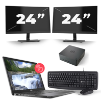 Dell Latitude 7310 - Intel Core i5-10e Generatie - 13 inch - 16GB RAM - 256GB SSD - Windows 11 Home + 2x 24 inch Monitor