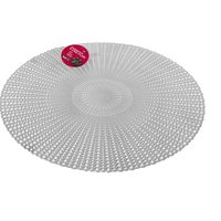 Ronde kunststof dinner placemats zilver met diameter 40 cm - thumbnail