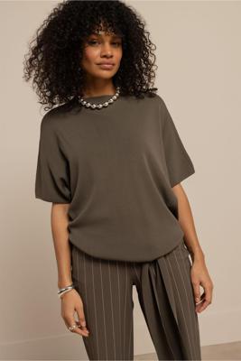 Studio Anneloes Jottie Knot Pullover 13530 Trui Korte Mouw 7400 New Army