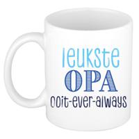 Cadeau koffie/thee mok voor Opa - blauw - de leukste Opa - keramiek - 300 ml