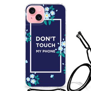 iPhone 15 Plus Anti Shock Case Flowers Blue DTMP