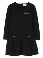 Moschino Kids logo-embroidered minidress - Noir - thumbnail