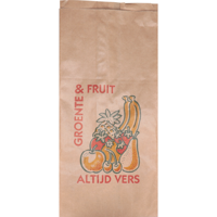 Zak | Fruitzak | Papier | Nr. 3 | 3 pond | 16/ 10x35.5cm | Altijd vers | bruin | 10 kg